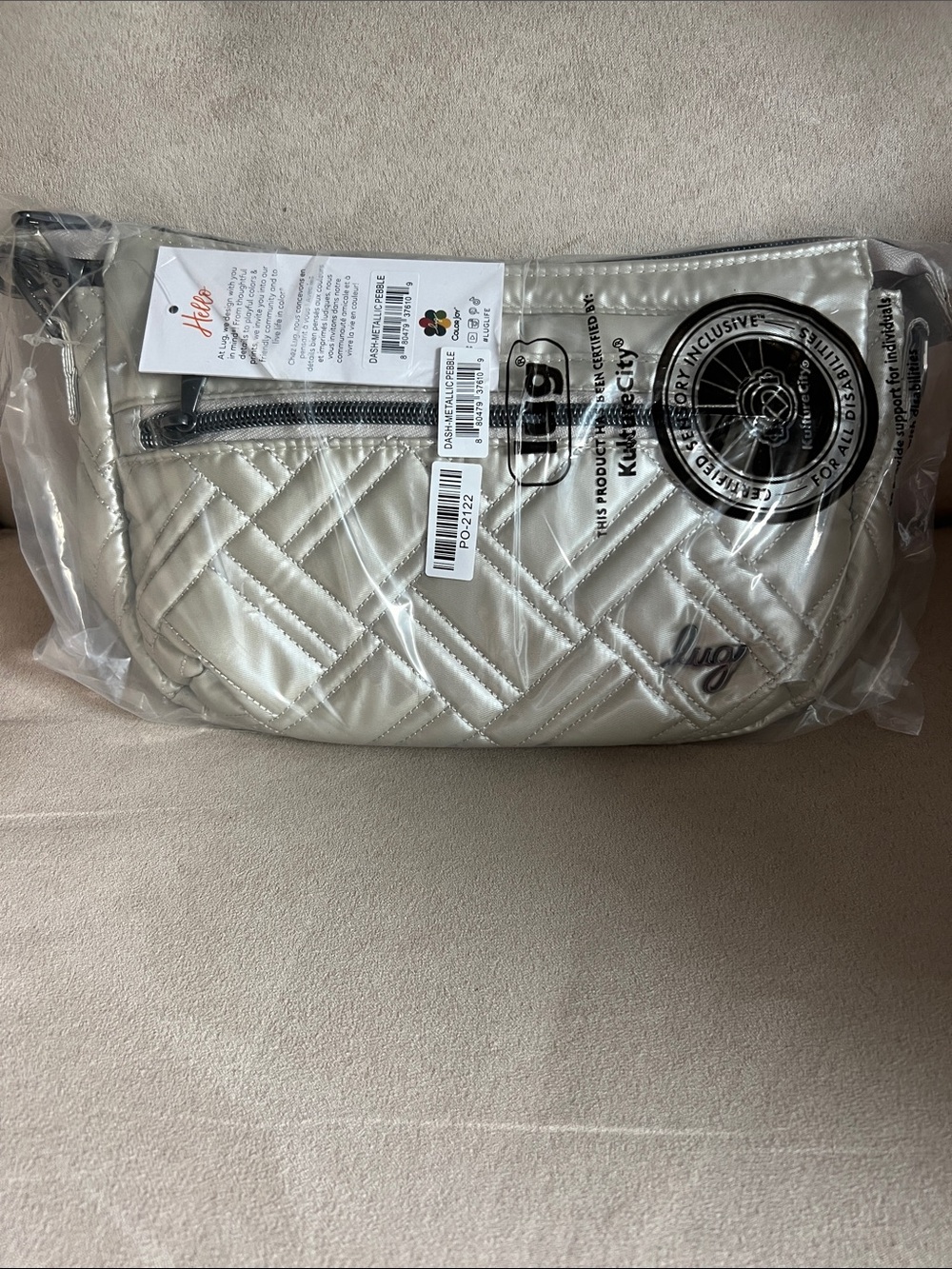 NWT Lug Dash Classic Crossbody Bag in Metallic Pebble